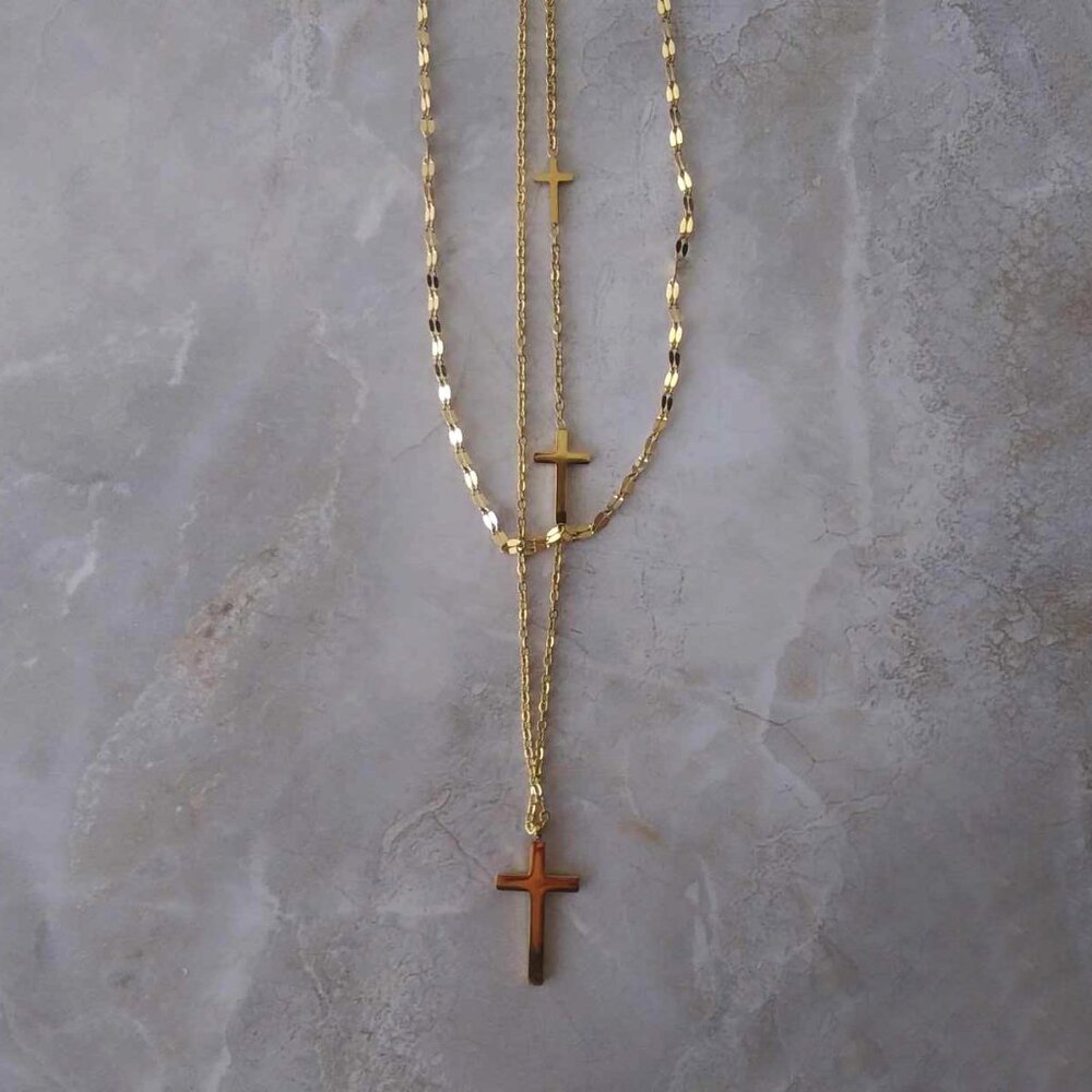 NEW Gold Plated Cross Necklace
